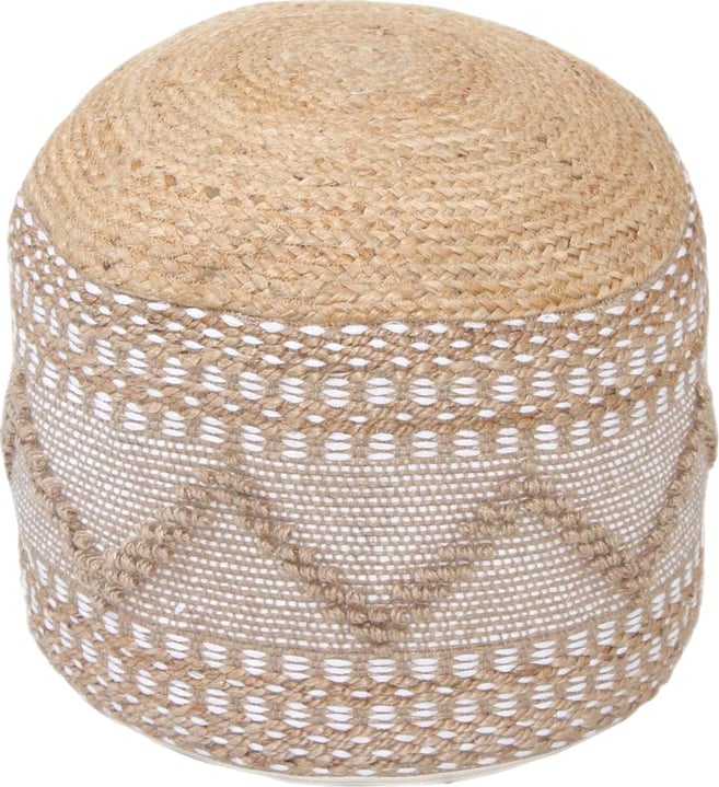 Pallo Inart pouf-stool, jute-cotton, ngjyrë natyrale, F40x30cm