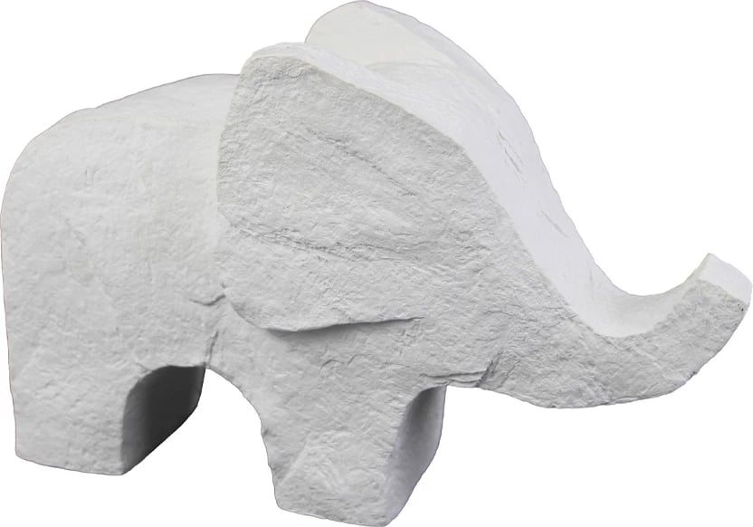 Dekor elefant Tofi, polirezine, i bardhë, 24x9x15cm