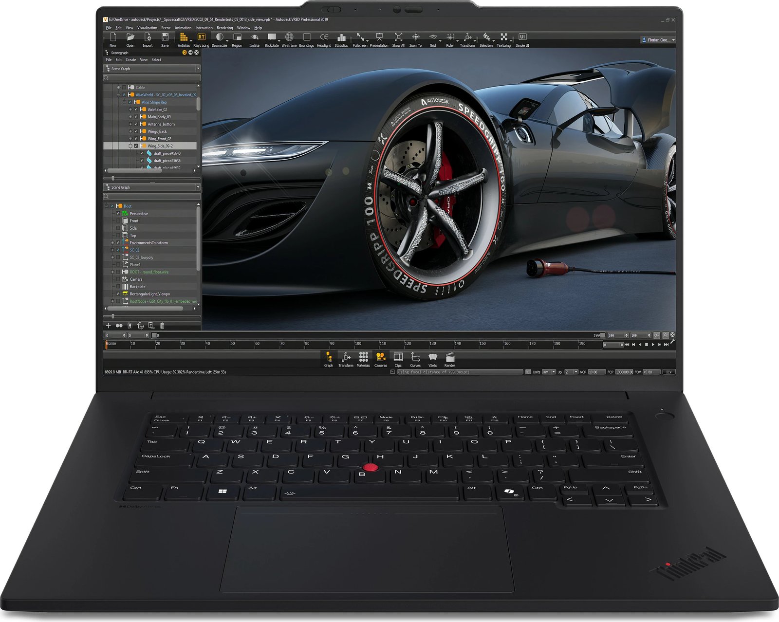 Kompjuter portativ Lenovo ThinkPad P1 Gen 7, Intel Core Ultra 9, 64GB RAM, 2TB SSD, NVIDIA RTX 3000 Ada, 16 inch, Black