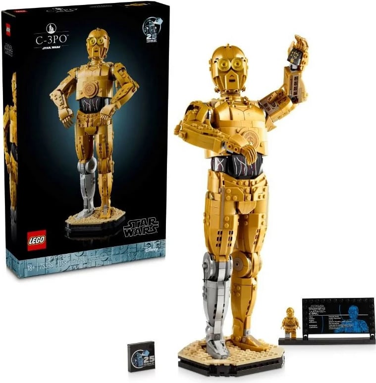 Set LEGO Star Wars C-3PO 75398, 1138 pjesë, i artë, për të rritur