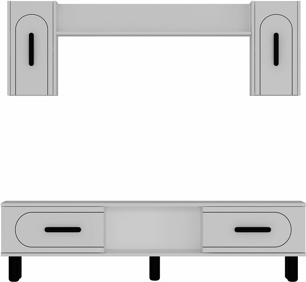 Komodë TV Skye Decor, yosun bohem, e bardhë, e zezë