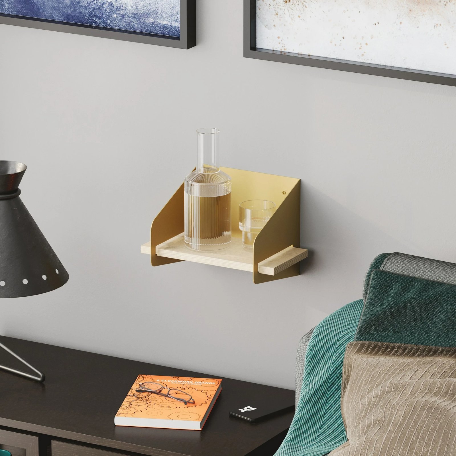 Raft muri, krah i shkurtë, ngjyrë ari, Hanah Home