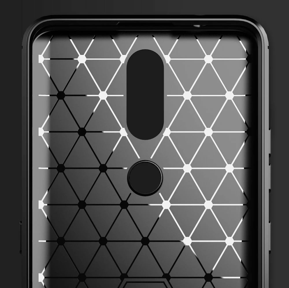 Mbështjellës Hurtel Carbon Case për Nokia 2.4, i zi