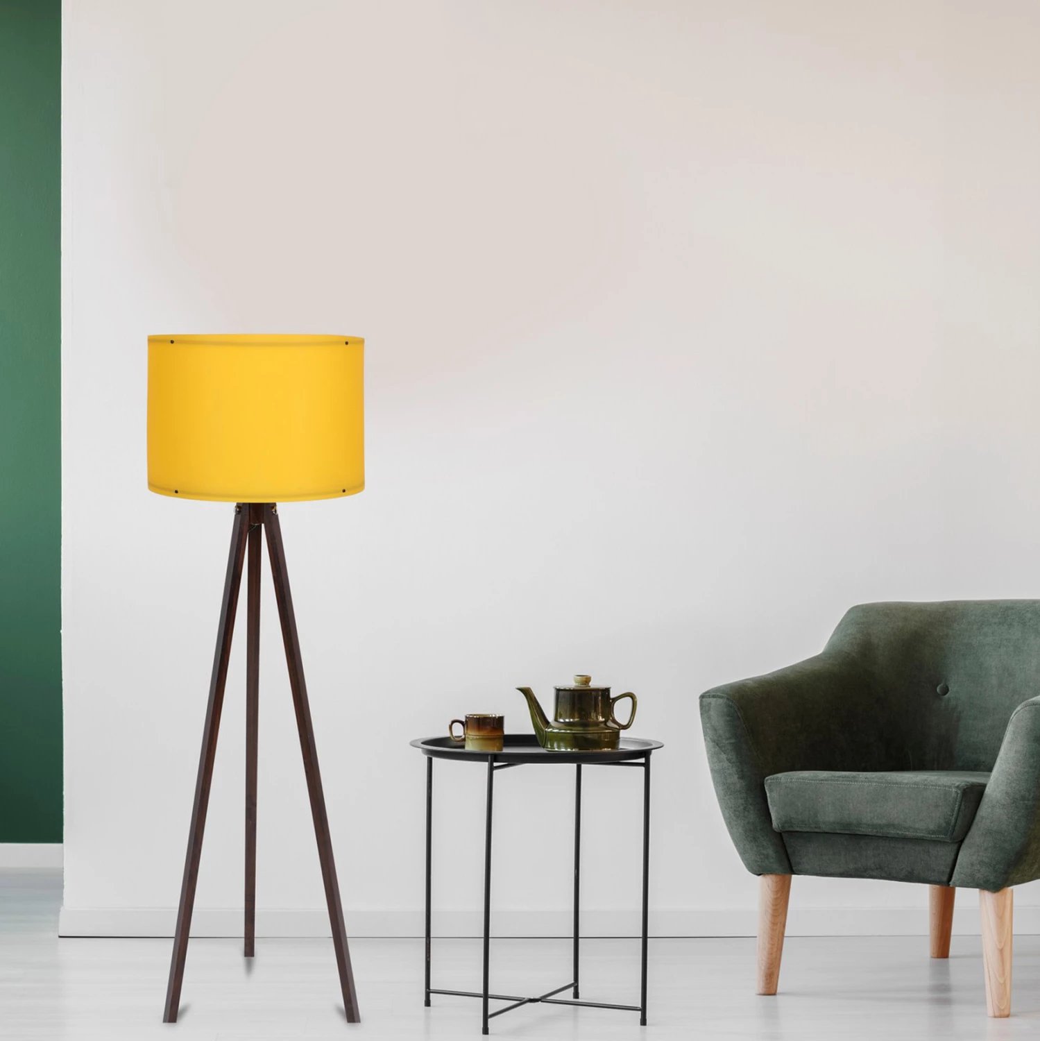 Llambë dyshemeje në ngjyrë arre dhe të verdhë FH7272.02 Φ38x145cm