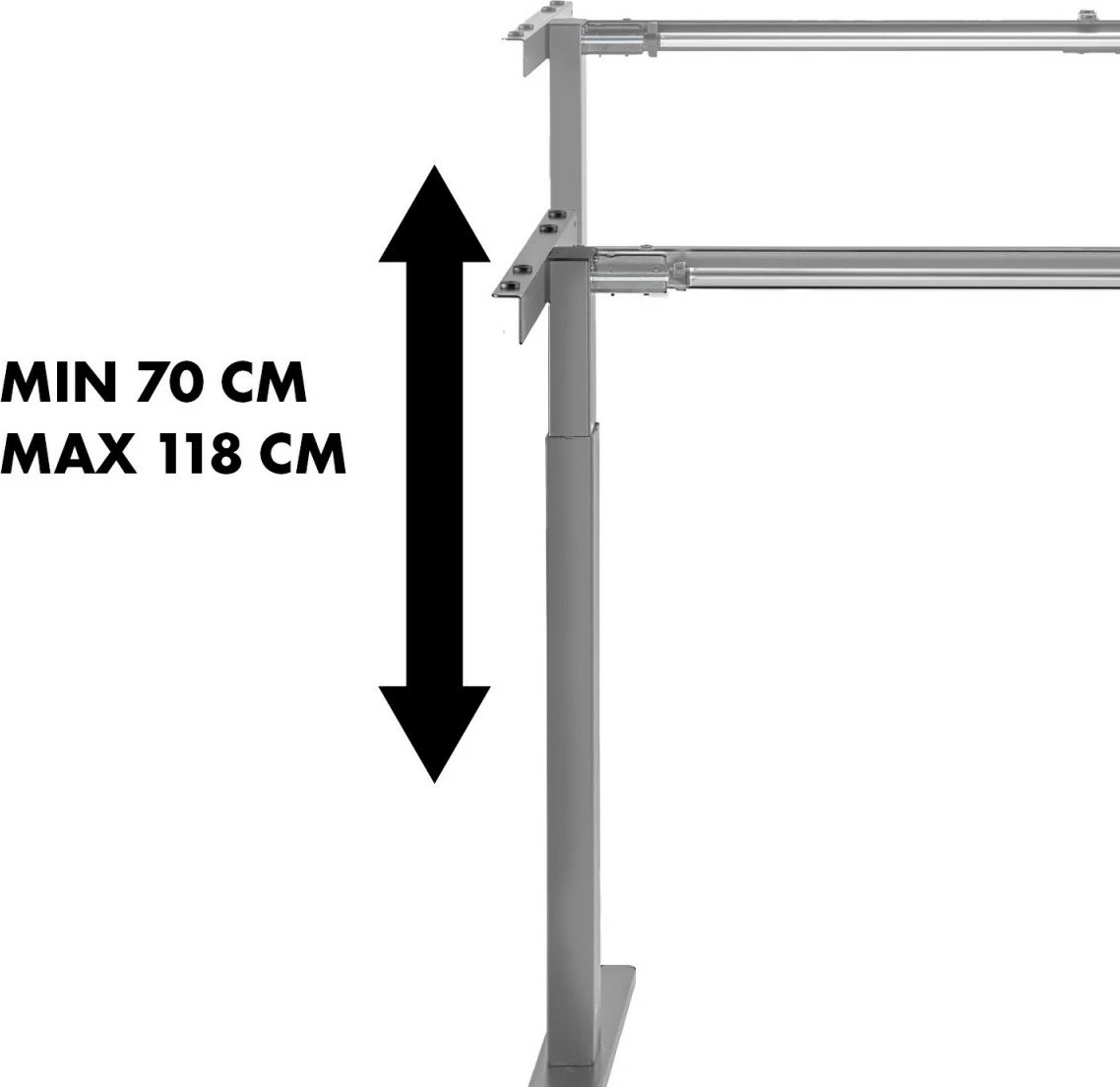 Kornizë tavoline Maclean MC-790NG, rregullim manual i lartësisë, pa blat, 60kg, Gri