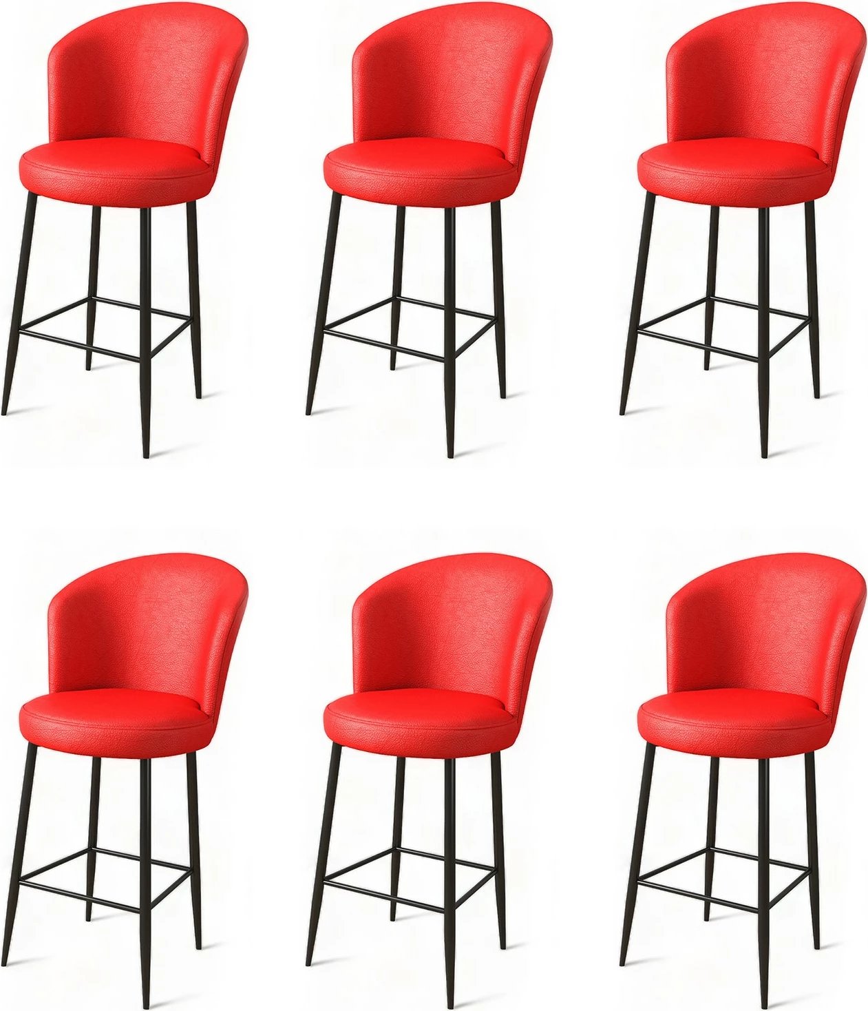 Set karrigesh për bar (6 copë), Hanah Home, Uras, e kuqe, e zezë