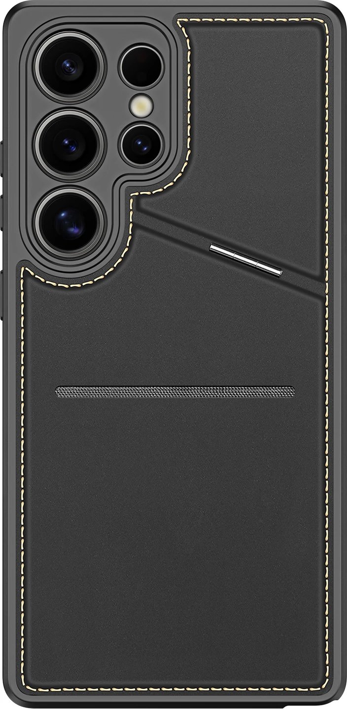 Mbështjellës Dux Ducis Rafi II për Samsung Galaxy S25 Ultra, me stand dhe xhepa për kartela, i zi Mbështjellës Dux Ducis Rafi II për Samsung Galaxy S25 Ultra, me stand dhe xhepa për kartela, i zi
