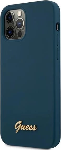 Mbështjellës Guess GUHCP12LLSLMGBL për iPhone 12 Pro Max 6.7", silikon, kaltër Mbështjellës Guess GUHCP12LLSLMGBL për iPhone 12 Pro Max 6.7", silikon, kaltër