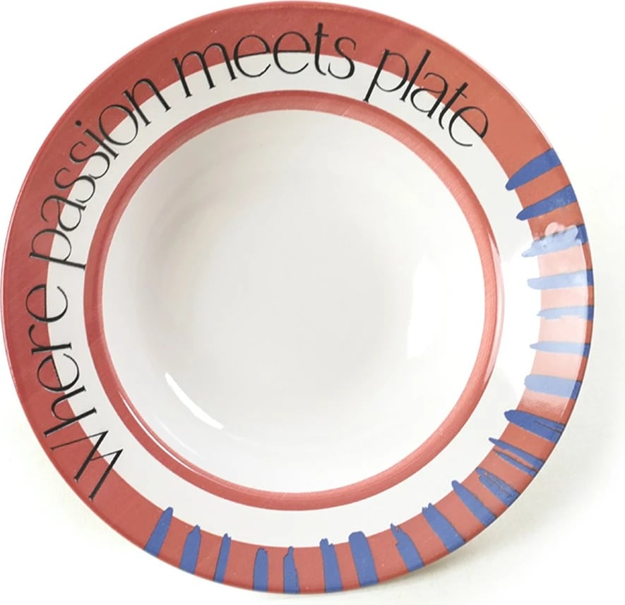 Pjatë Hermia Concept, e kuqe dhe e bardhë, 26cm, set prej 6 copësh