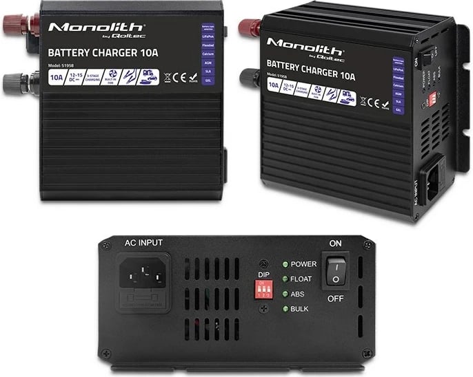 Karikues baterie Qoltec 51958 Smart Monolith për LiFePO4 AGM GEL SLA, 10A, 12V Karikues baterie Qoltec 51958 Smart Monolith për LiFePO4 AGM GEL SLA, 10A, 12V