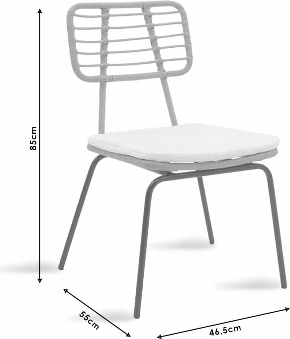 Set tavolinë me karrige për terasë Naoki - Kliton, alumin antracit, metal, ngjyrë e zezë, 80x80x74cm, 3 copë
