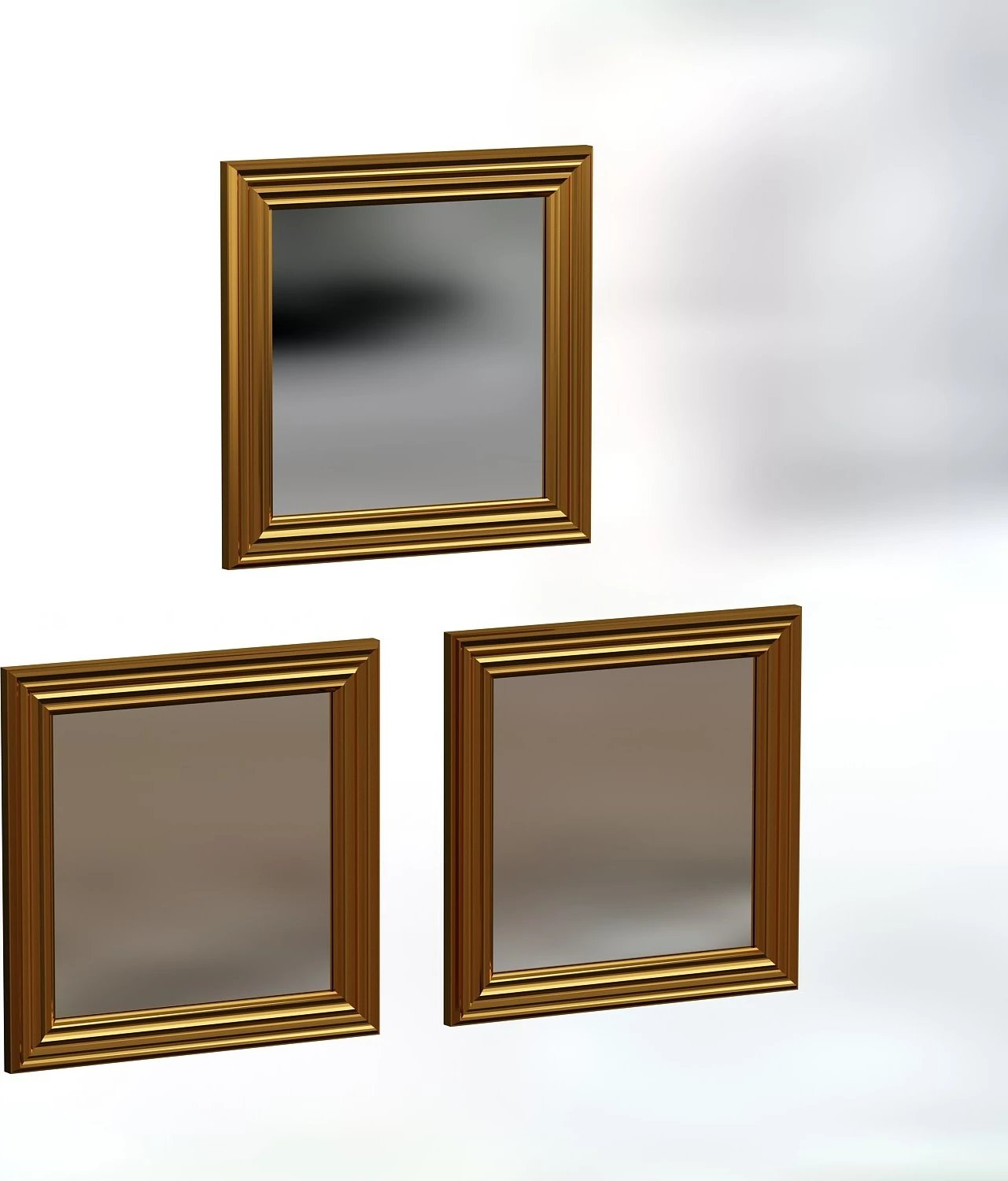 Set pasqyrash (3 copë), Hanah Home Otto, ngjyrë ari