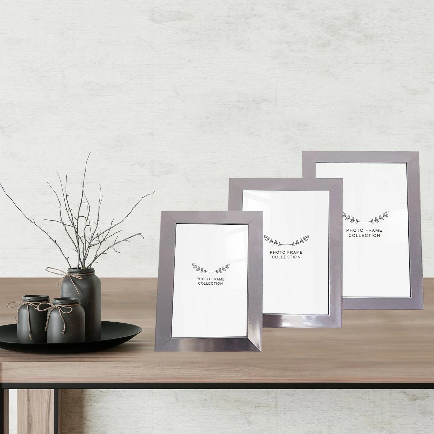 Set kornizash për foto, 3 copë, ngjyrë argjendi, Evila Originals, 3IGFC1029