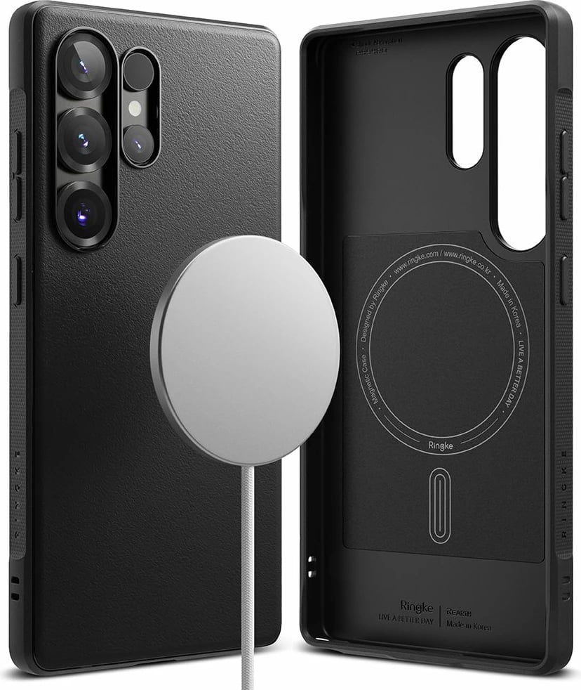 Mbështjellës Ringke Onyx MagSafe për Samsung Galaxy S25 Ultra, i zi