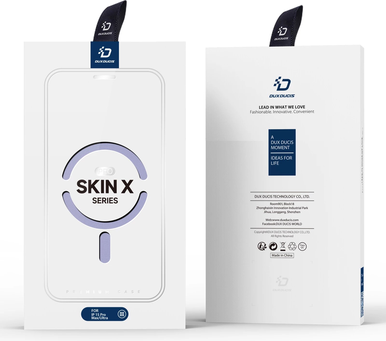 Mbështjellës Dux Ducis Skin X Pro për iPhone 15 Pro Max, me MagSafe, me kapak, Vjollcë