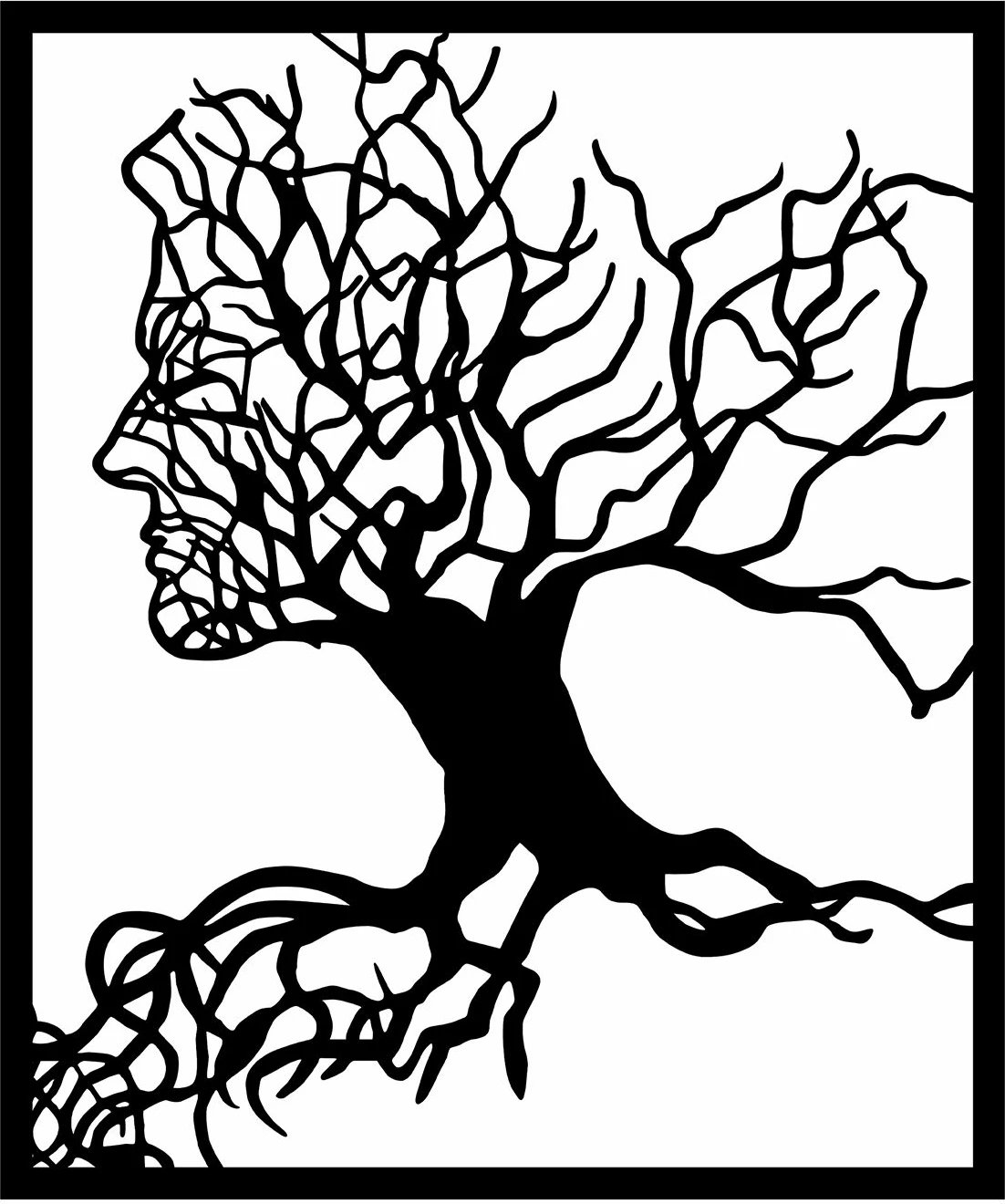 Aksesor dekorativ metalik për mur, Wallity, Tree Man - 262