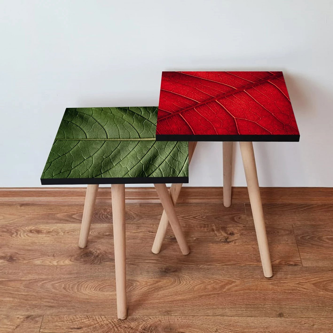 Set tavolinash ndihmëse, dy copë, ngjyrë e gjelbër dhe e kuqe, Skye Decor, 2Shp420