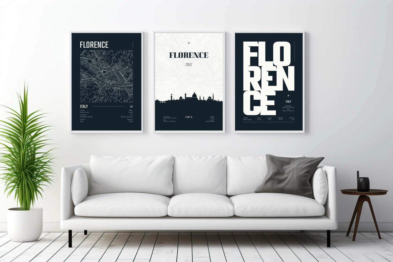 Pikturë dekorative me kornizë MDF (3 copë), Wallity, Mp3-00120, 50x70cm