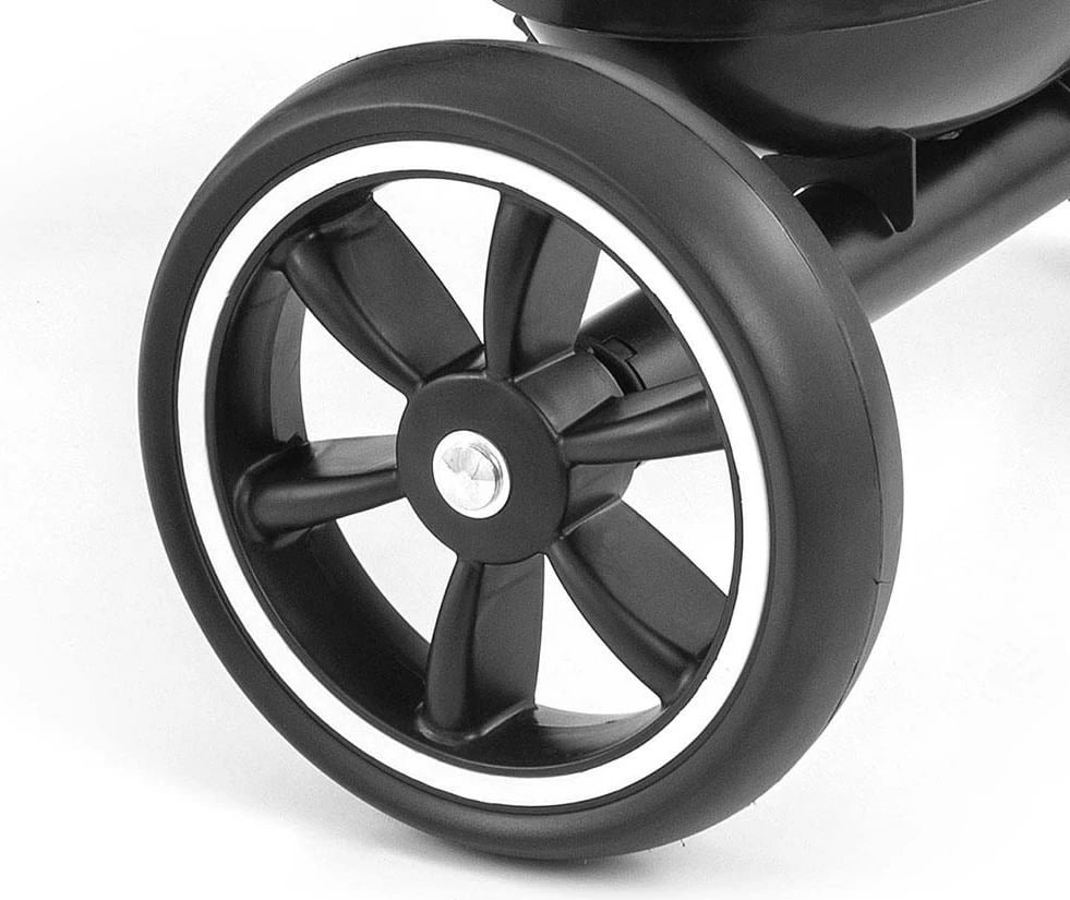 tricikletë fëmijësh, Milly Mally Bobby, kornizë çeliku, rrota EVA, pedale të heqshme, dy shporta, e zezë