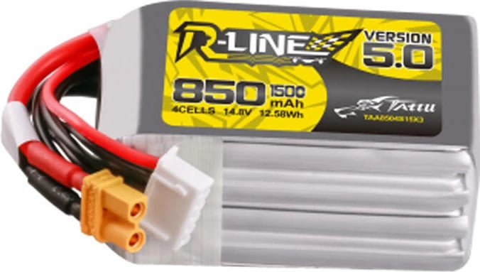 Bateri LiPo Tattu R-Line Version 5.0 TAA8504S15X3 850 mAh 14.8V 4S1P 150C XT30U-F