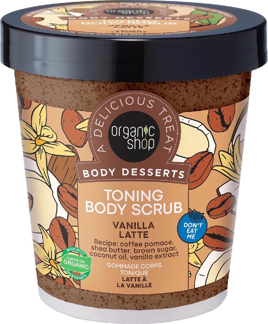 Scrub trupi ORGANIC SHOP Vanilla Latte unisex 450ml