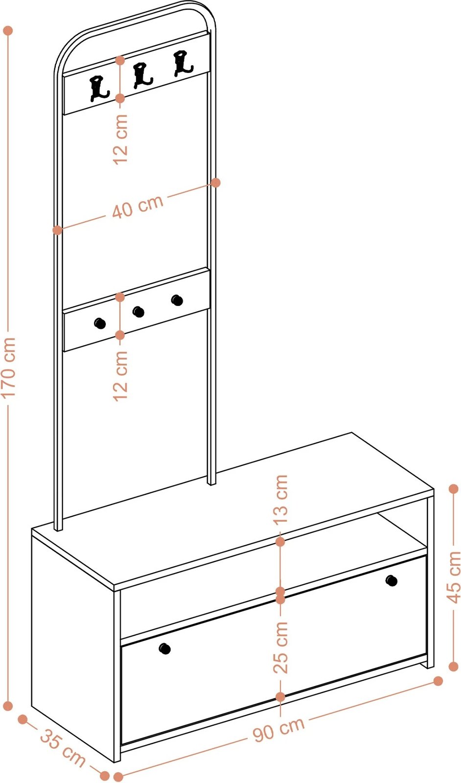 Stendë korridori Hanah Home, Nicole, ngjyrë lisi safir