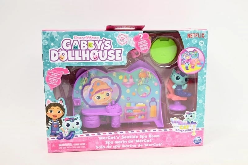 Set lodrash SPIN MASTER Gabby's Dollhouse, MerCat's Seaside Spa Room, shumëngjyrësh