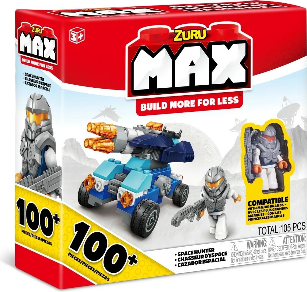 Set blloqe ndërtimi ZURU Max Build More, 100+ pjesë, me figurë, plastikë