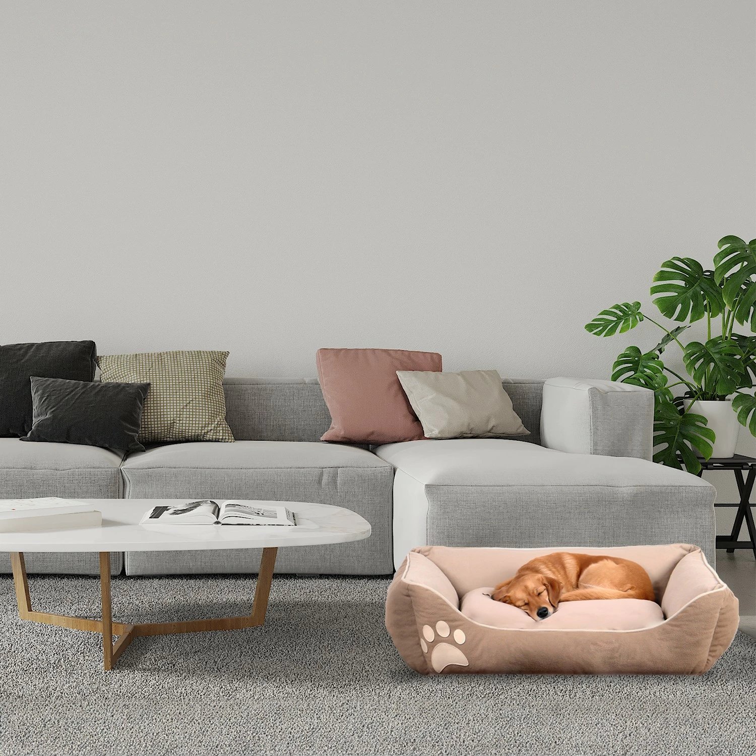 Shtrat për qen e mace Lucy, Paws & Whiskers, S, kafe/bezh