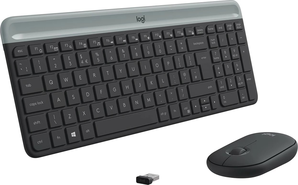 Set tastierë dhe maus wireless Logitech Slim, i zi Set tastierë dhe maus wireless Logitech Slim, i zi
