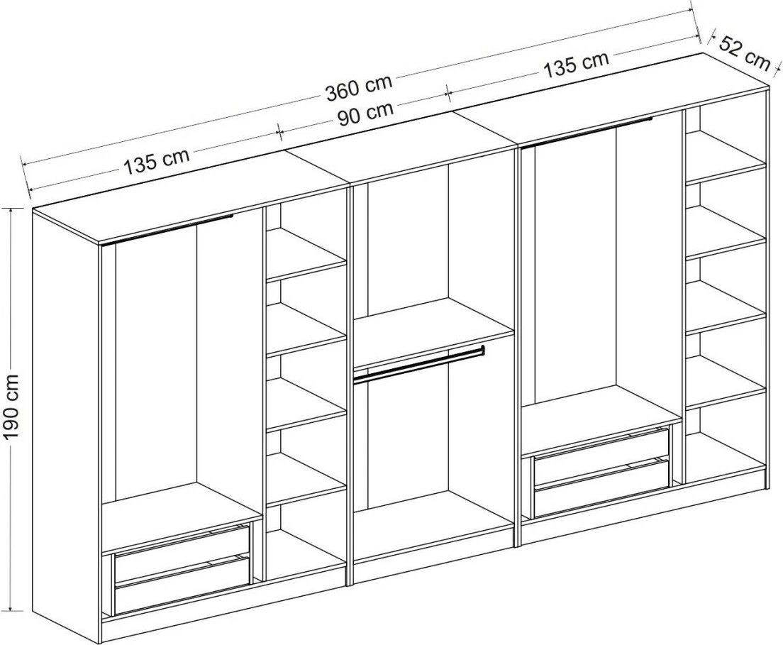 Dollap i madh, ngjyrë antracit, Skye Decor, 4944