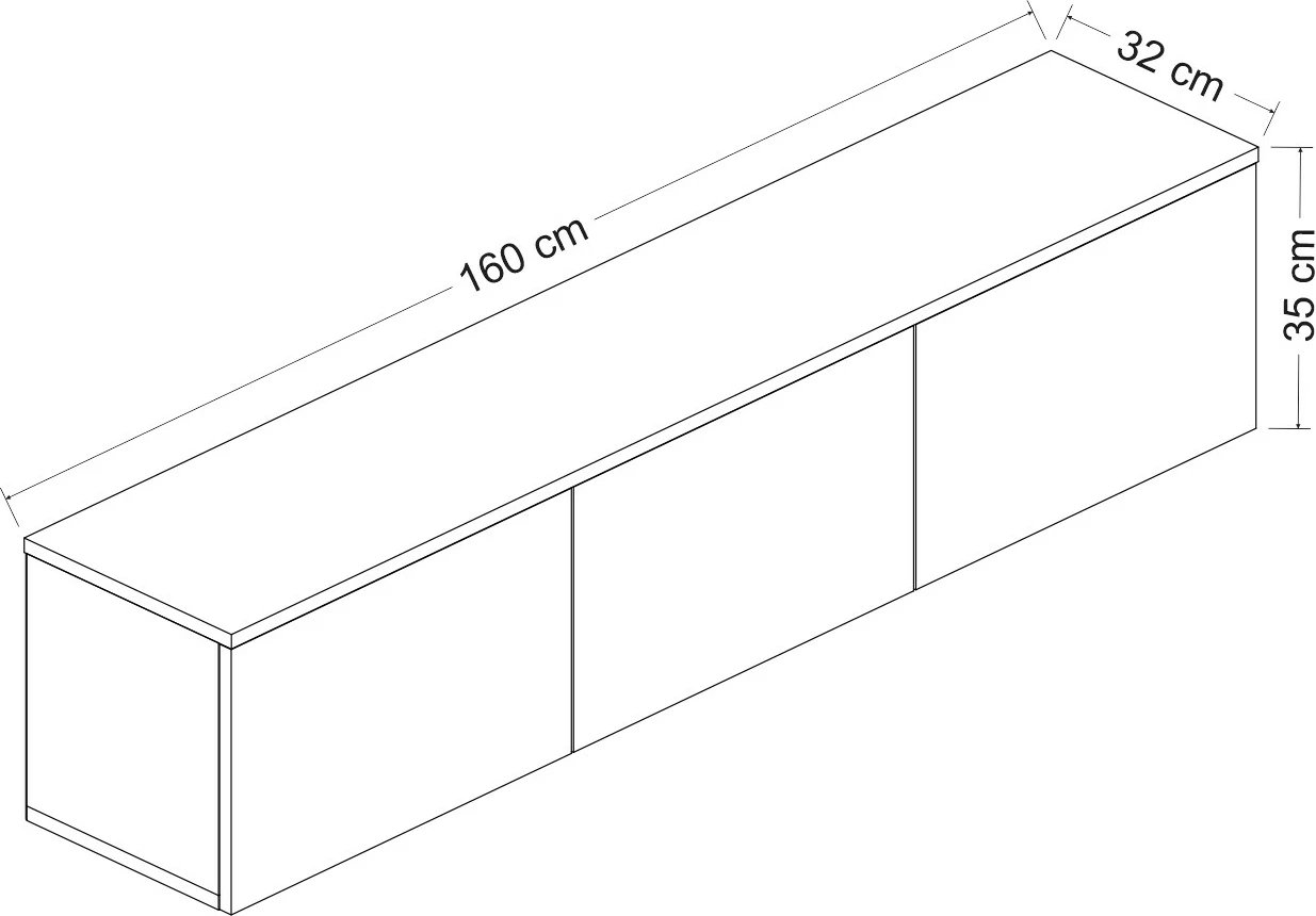 Komodë TV Hanah Home, ndriçim neon, ngjyrë travertin