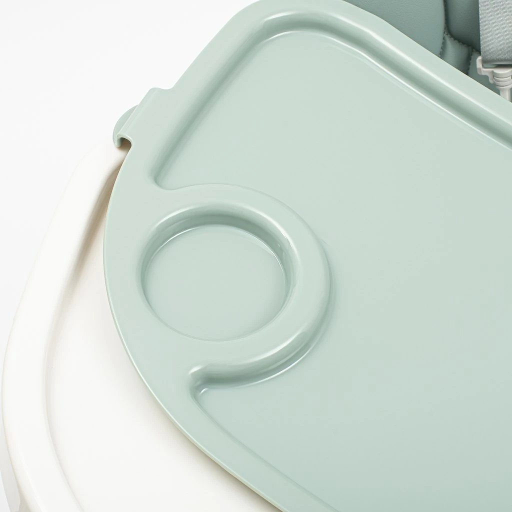 Karrige e lartë për bebe, New Baby, Muka, 5 nivele lartësie, shpinore 6 pozicione, tabaka dyshe, dusty green