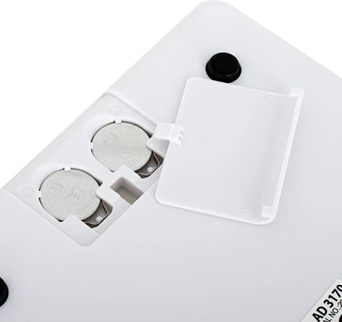 Peshore kuzhine Adler AD 3170, 15 kg, saktësi 1 g, ekran LCD me ndriçim, platformë xhami të temperuar 4 mm, 24x17 cm, e bardhë