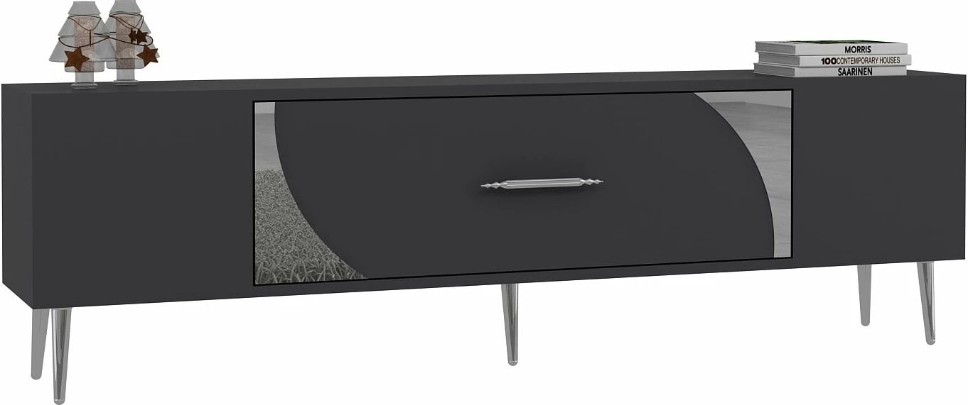 Komodë TV Skye Decor, anthracite, argjend