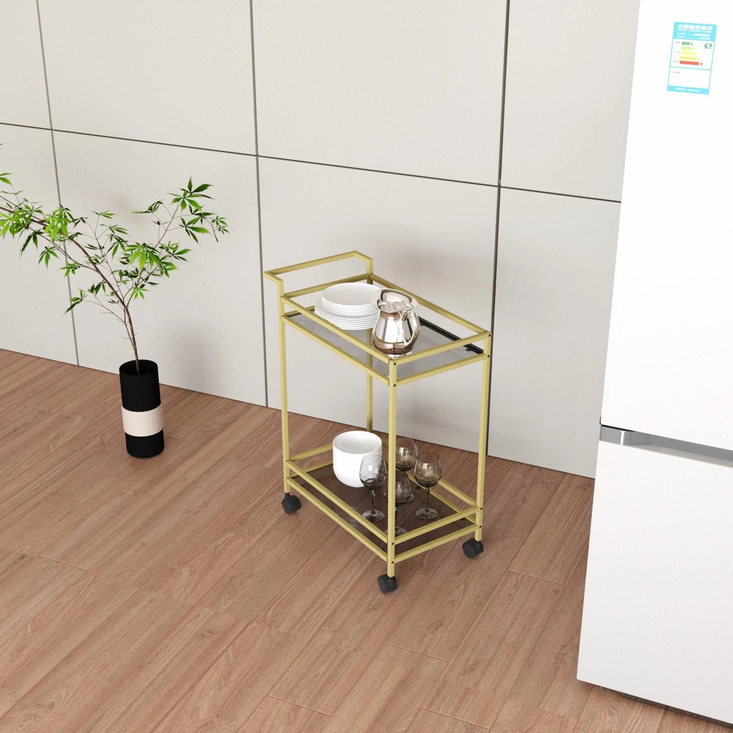 Tavolinë shërbimi Hanah Home, Vortex, ngjyrë ari