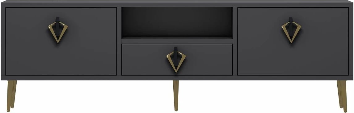 Komodë TV Skye Decor, anthracite, e zezë, e artë, 1311-DROP-32