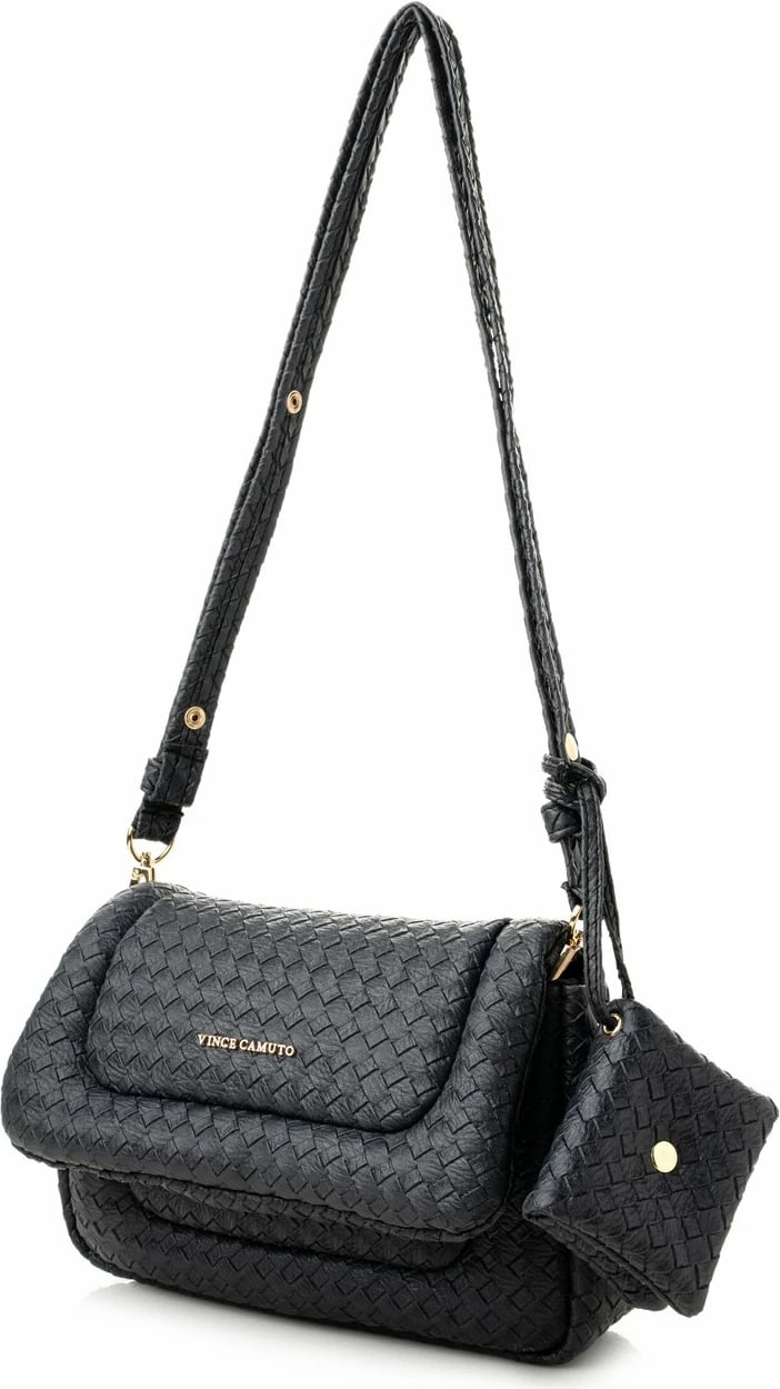 Çantë krahu Vince Camuto Genoa, lëkurë polivinili, teksturë e zezë