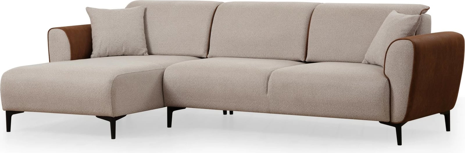Kënd-sofë shtrat Atelier del Sofa, Aren majtas, bezhë, kanelë