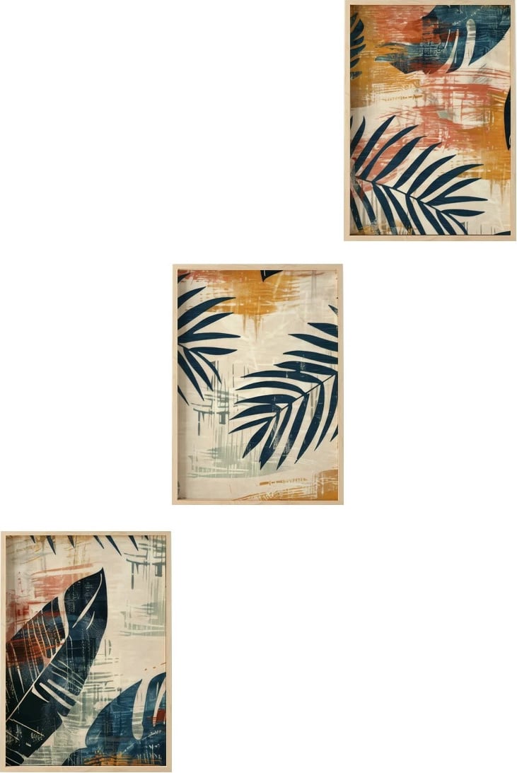 Pikturë dekorative me kornizë MDF (3 copë), Wallity, Huhu468, 20x30cm