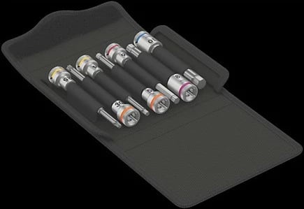 Set veglash biçiklete Wera Bicycle Set 8, universal, kasë, inox, ngjyrë alumini