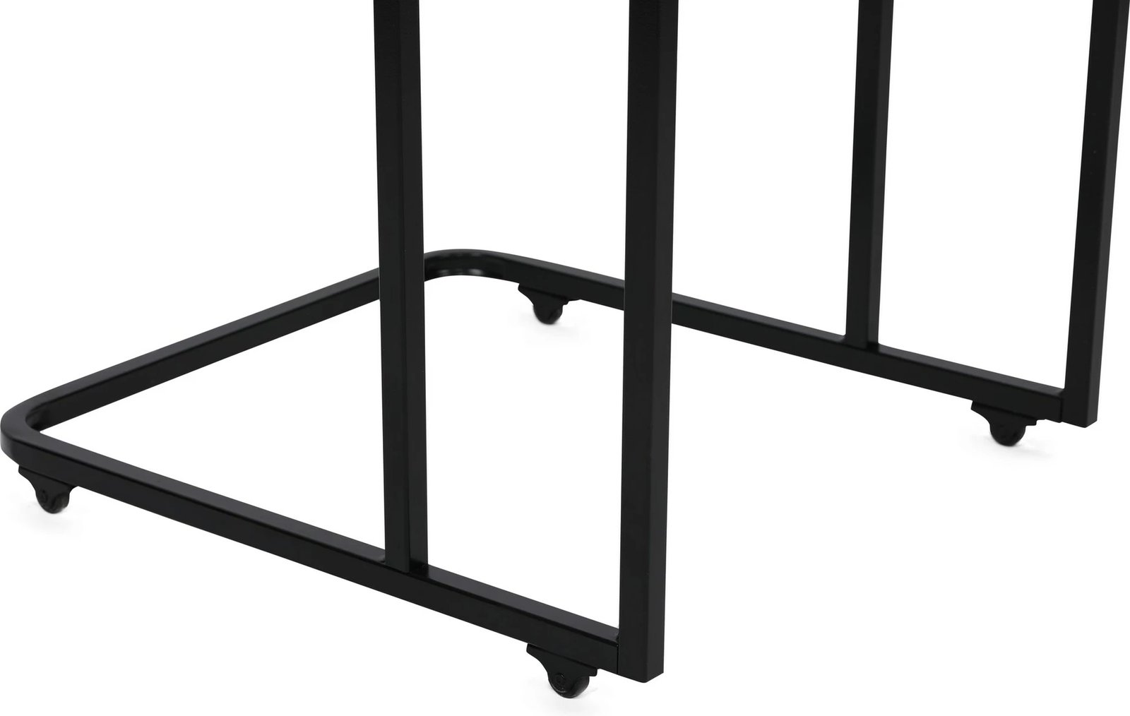 Set tavolinash ndihmëse të mbivendosura, 3 copë, Hanah Home, metal, sipërfaqe MDF, e bardhë/zezë, 9404