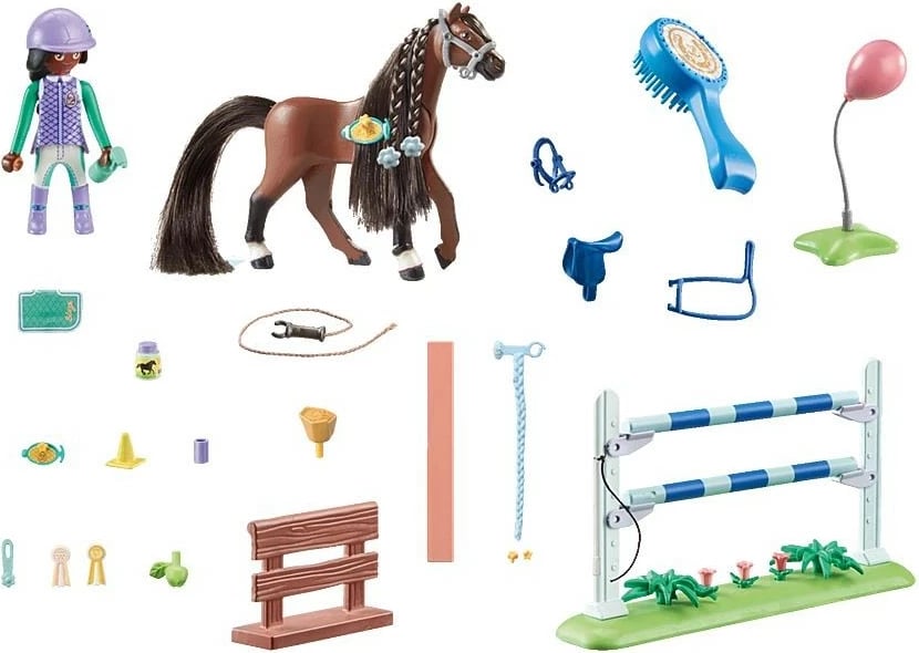 Set lodrash Playmobil Horses of Waterfall 71355 Zoe dhe Blaze me pengesa, 67 pjesë