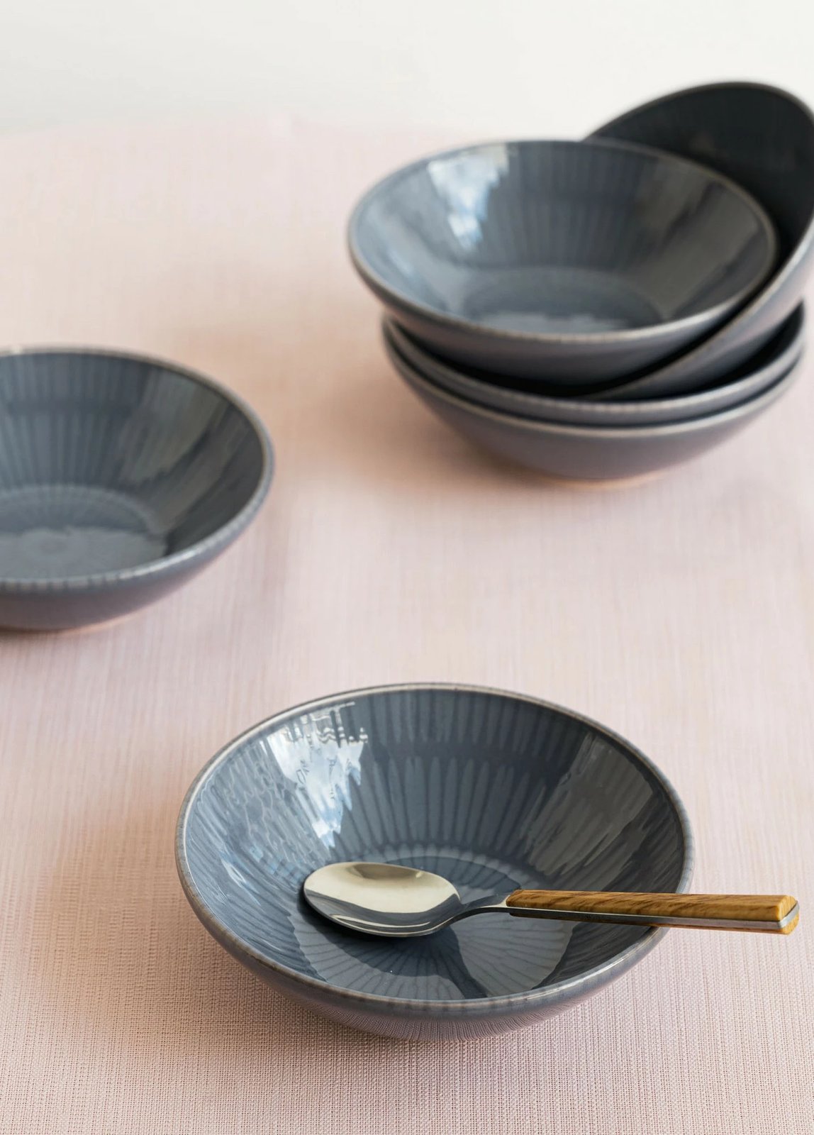 Set pjatash të thella (6 copë), Hermia, gri, NON0004