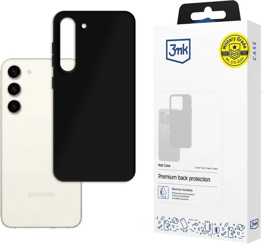 Mbështjellës 3mk Matt Case për Samsung Galaxy S23, TPU, i zi Mbështjellës 3mk Matt Case për Samsung Galaxy S23, TPU, i zi