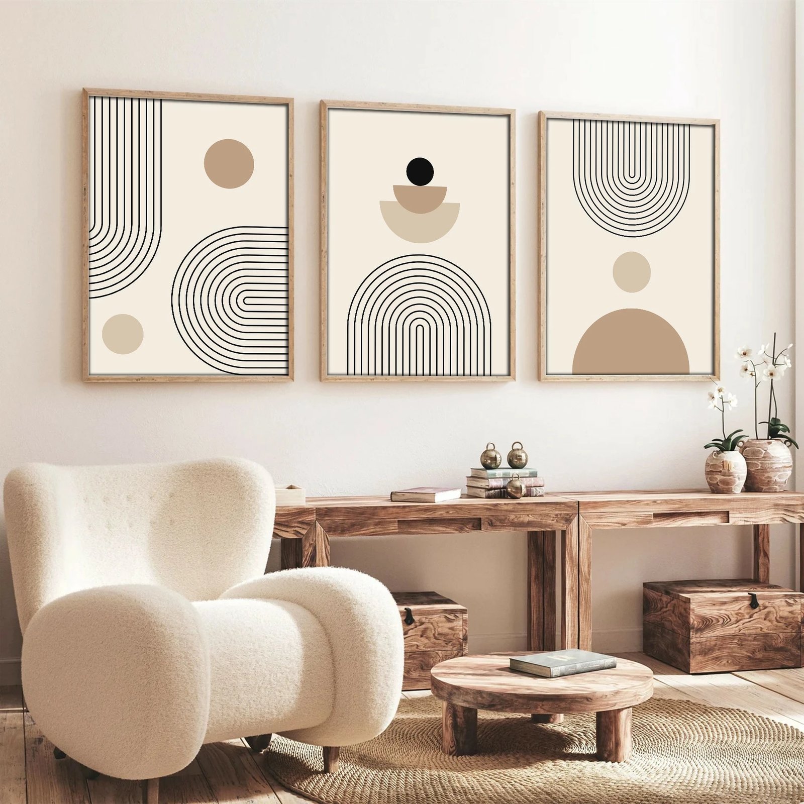 Set pikturash dekorative me kornizë, MDF, shumëngjyrëshe, 3 copë, Wallity Huhu261, 50x35cm