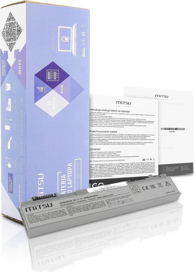 Bateri laptop Mitsu BC/DE-E6400 për Dell Latitude/Precision, 4400 mAh, 11.1V, Gri