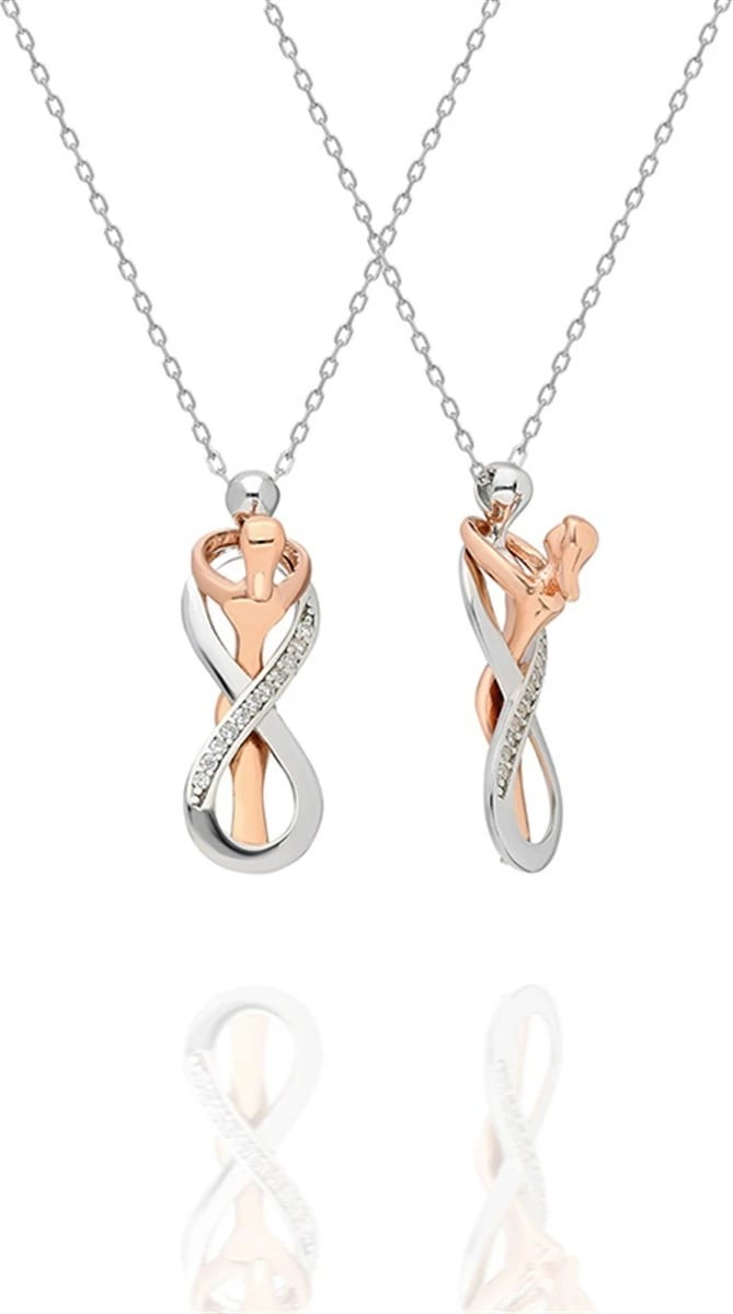 Qafore argjendi Jumeon, TRDYL615, ngjyrë rozë ari dhe argjendi