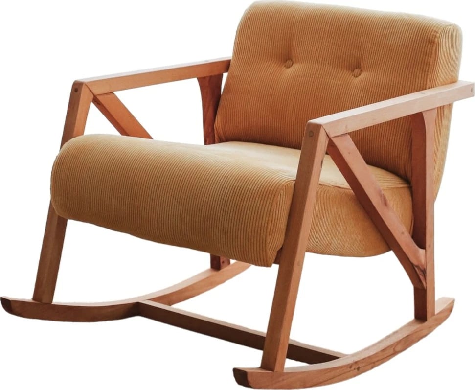 Karrige sallon me krahë, kadife, ngjyrë e verdhë, Nini Sallanan