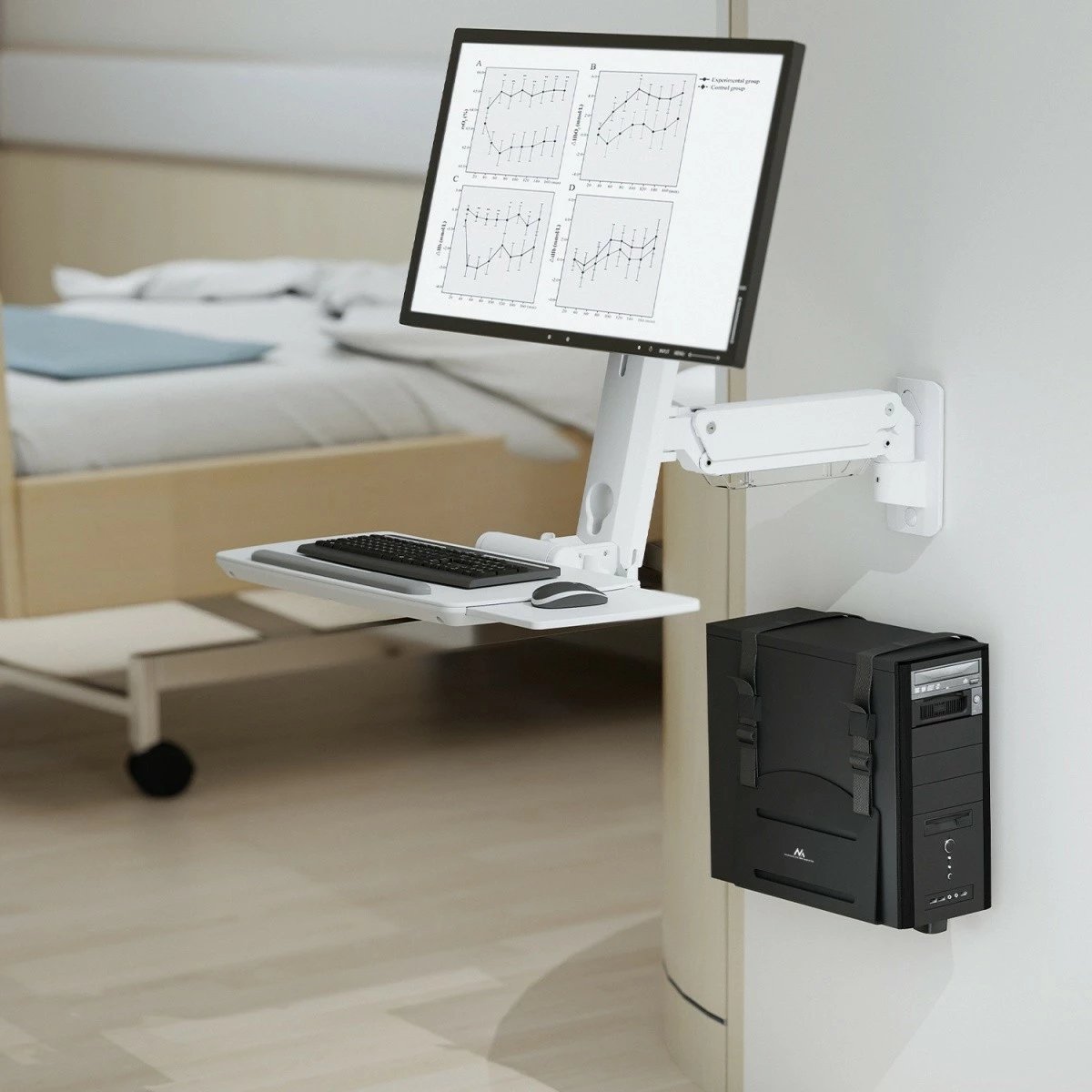 Mbajtës për kasë kompjuteri Maclean MC-116B, i zi